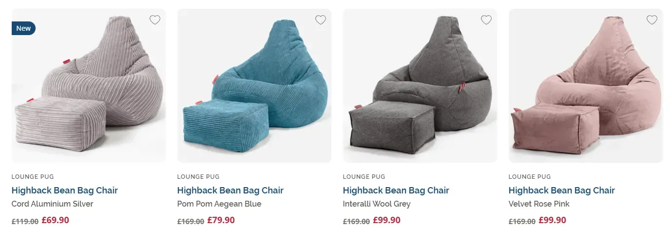 Screenshot showing keyword research for bean bags