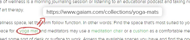 Gaiam blog post linking to a product category page