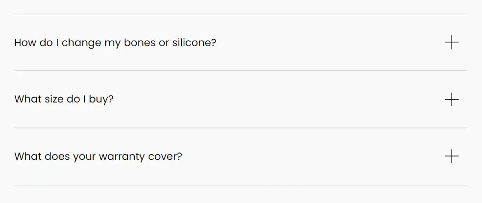 FAQ accordion example.