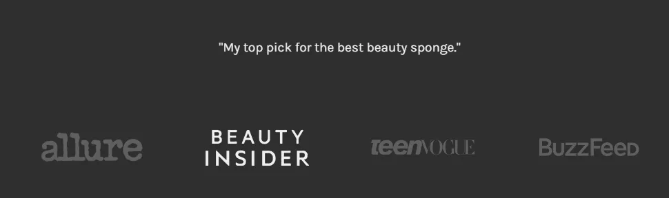 Animated example of a footer showing testimonials or press mentions