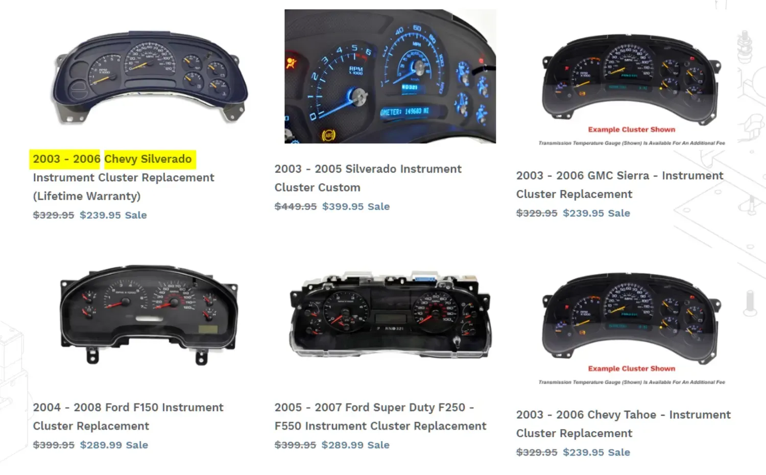 ISS Automotive products example