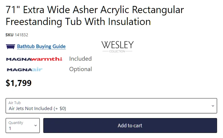 Magnus Home Products product page before optimisation