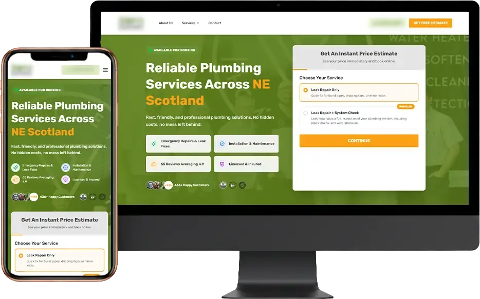 Comparison of a mobile-optimized website versus a desktop-only website.
