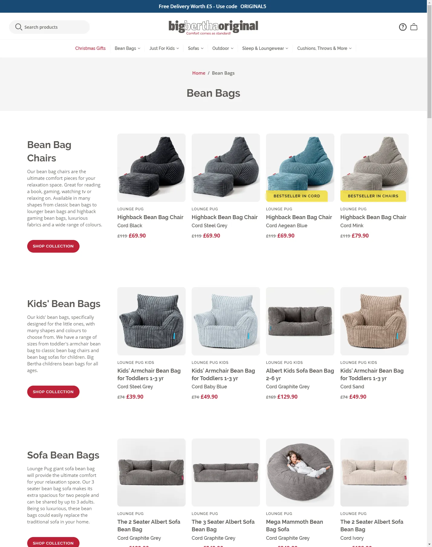 Screenshot showing a parent collection displaying sub-collections
