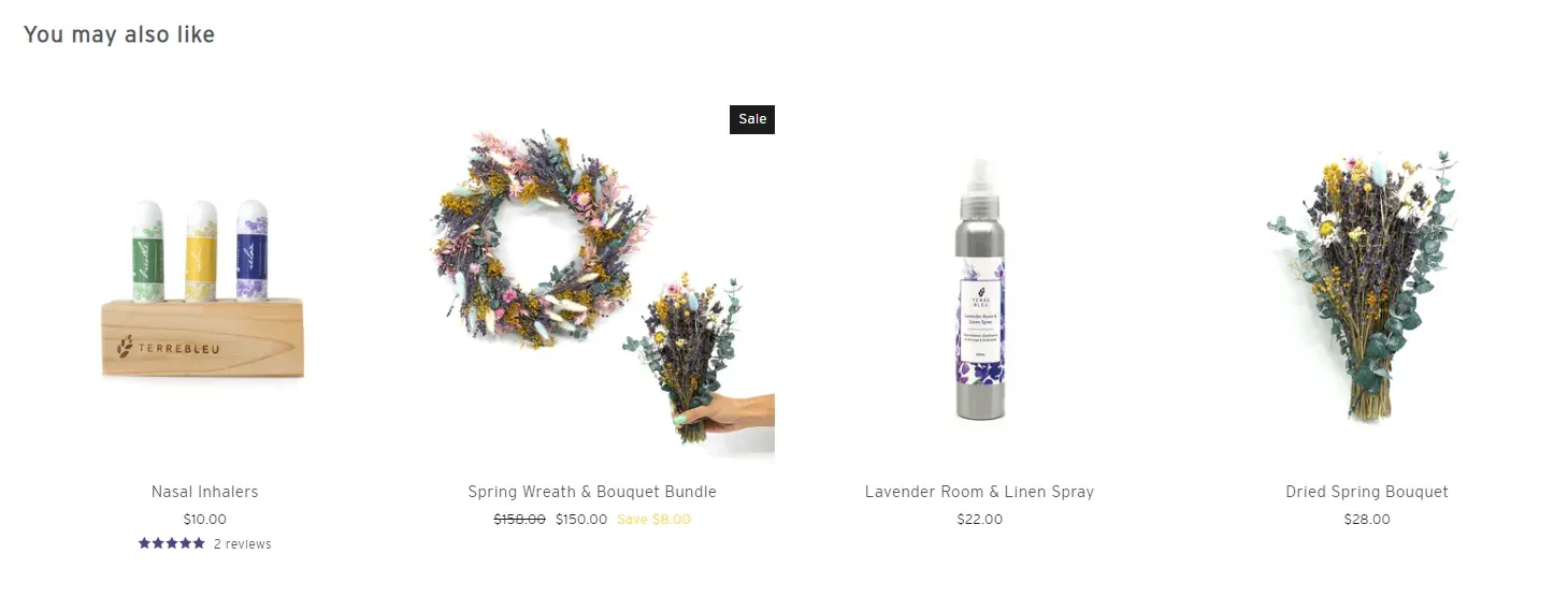 Example of a 'Related Products' section