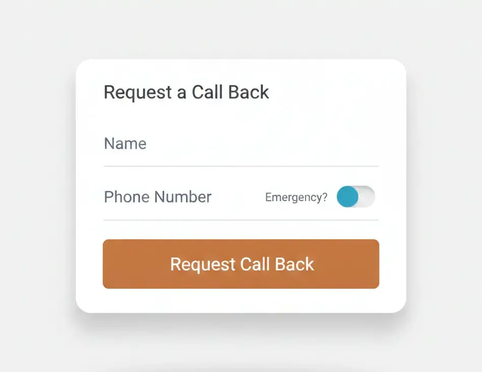 Image prompting users to request a callback for service.