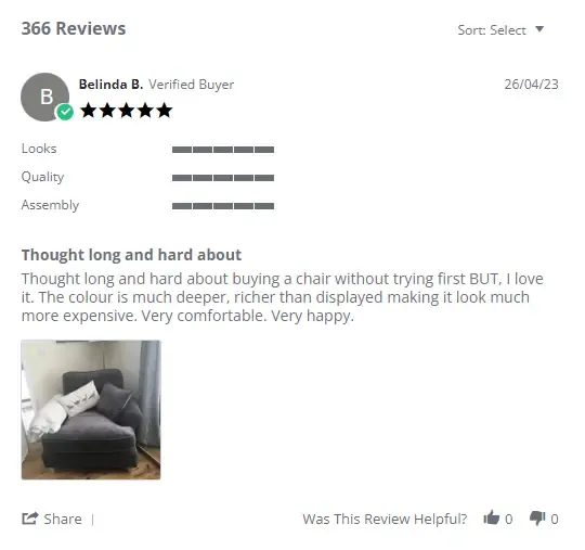 Screenshot showing star ratings and review count below a product listing.