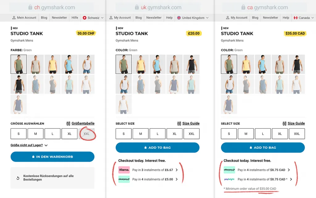 Example of a multi-store Shopify setup.