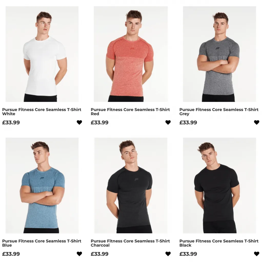 Screenshot showing multiple product listings for the same item in different colors.