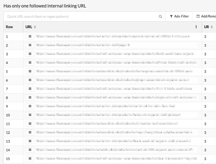 Screenshot of Sitebulb's list of SEO hints and issues.