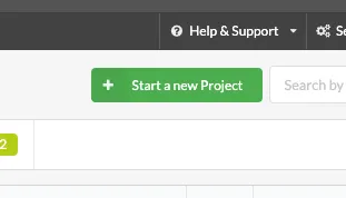 Screenshot of the Sitebulb interface showing the 'Start a new Project' button.