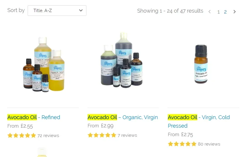 Example of similar products for TheSoapery