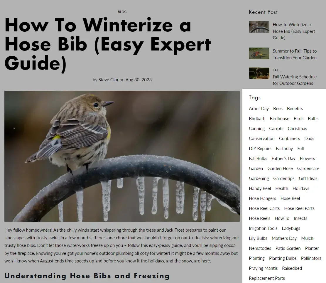 Blog tag pages generated on Yard Butler